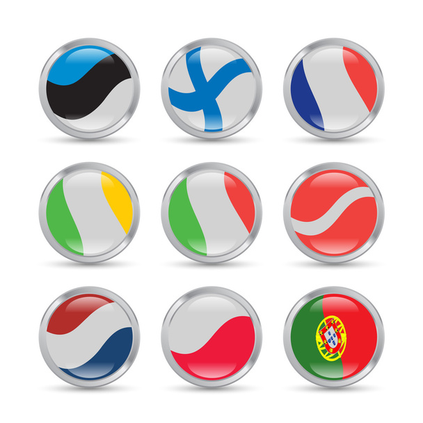 European flags icons - Vetor, Imagem