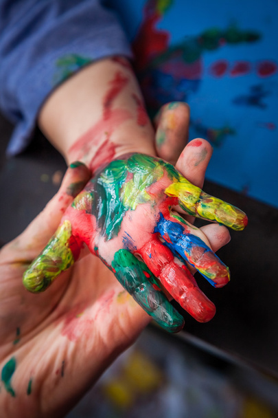 Colorful painted hand - Photo, Image