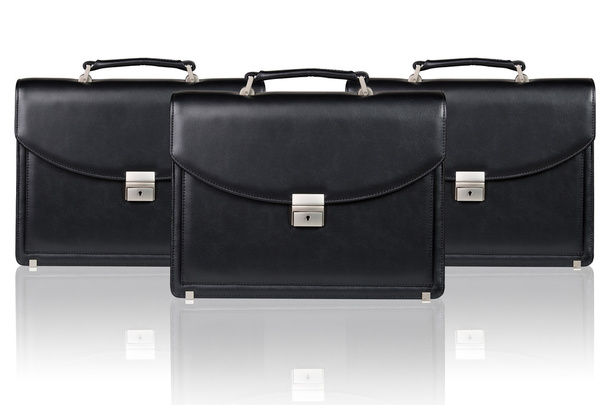 Set de maletín de cuero negro
 - Foto, Imagen