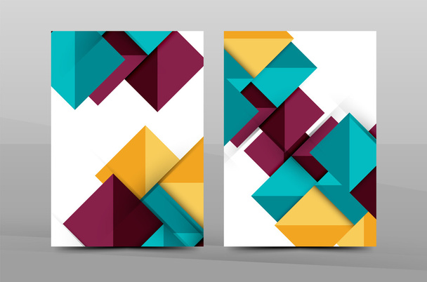 Colorful geometric A4 business print template - Vector, imagen