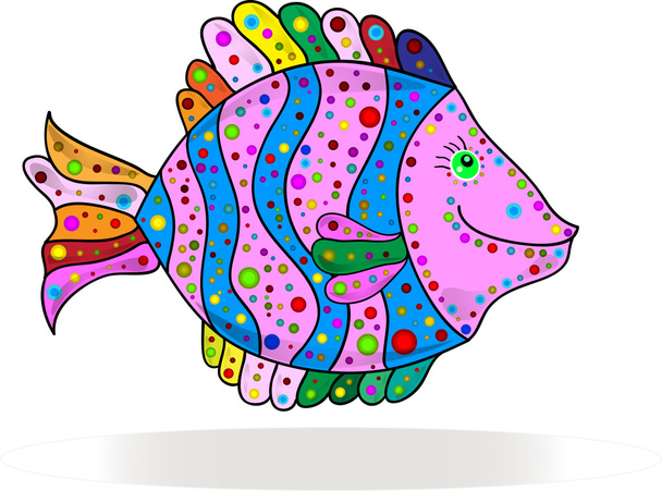 Roztomilé barevné ryby karikatura - Vektor, obrázek
