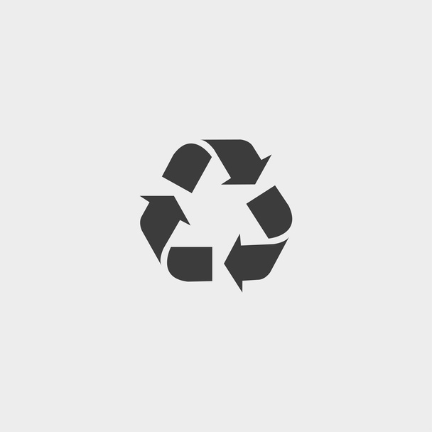 Ícone de reciclagem em um design plano na cor preta. Ilustração vetorial eps10
 - Vetor, Imagem