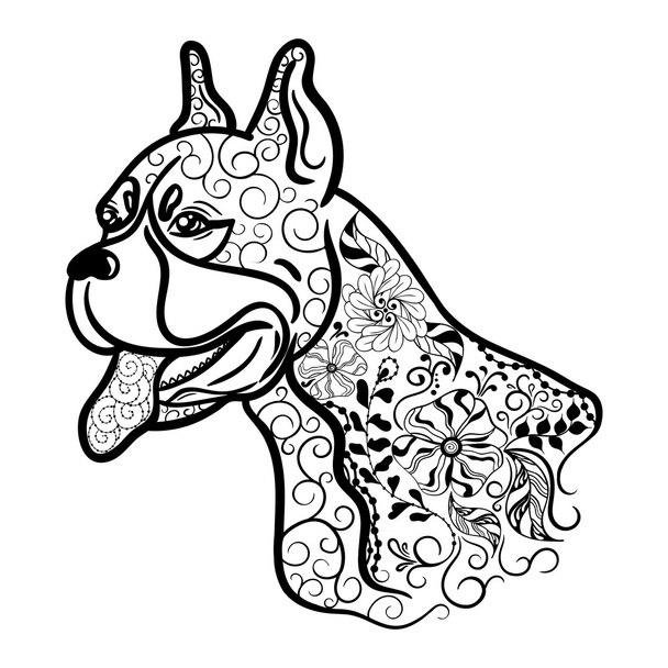 Боксерская собачья голова
 - Вектор,изображение
