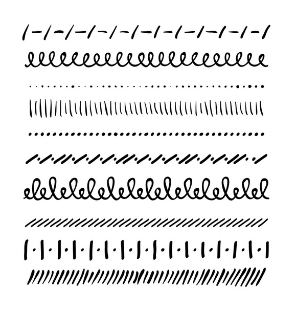 Hand-drawn vector doodle borders - Vector, Image