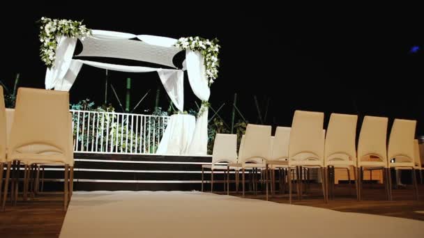 Tradiciones judías ceremonia de boda. Canopy de boda (chuppah o huppah
). - Metraje, vídeo