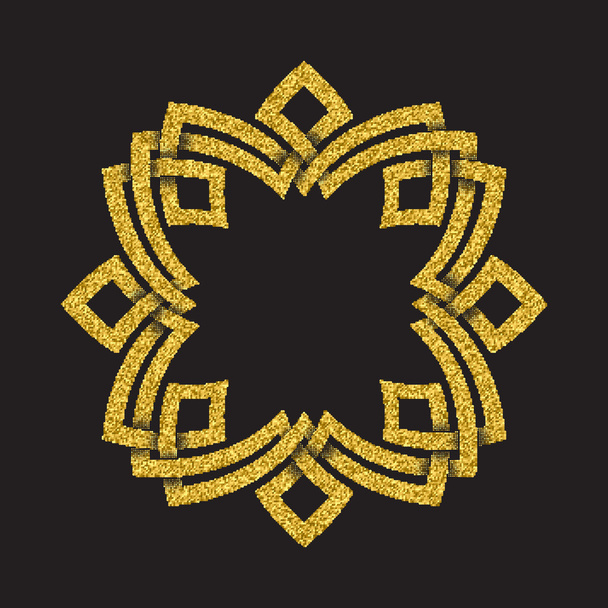 Golden glittering symbol in cruciform frame form - ベクター画像