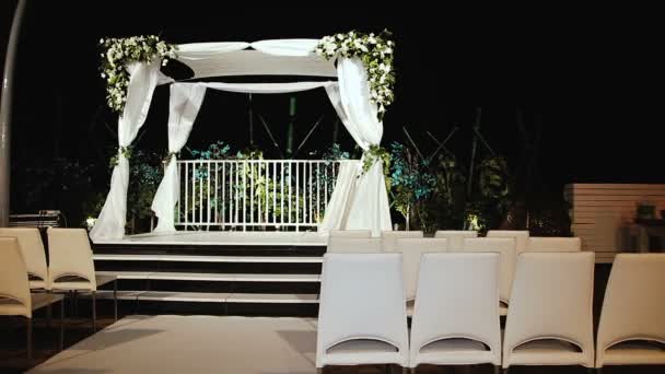 Jewish traditions wedding ceremony. Wedding canopy (chuppah or huppah). - Footage, Video