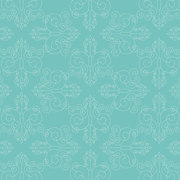 Blue Seamless Swirls Background - Vector, Imagen