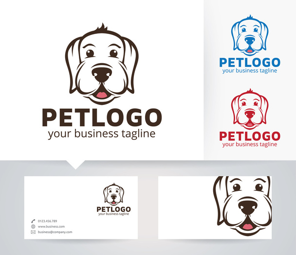 Logotipo del vector de mascotas con colores alternativos y plantilla de tarjeta de visita
 - Vector, imagen