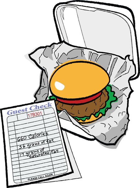 hamburger a bill - Vektor, obrázek