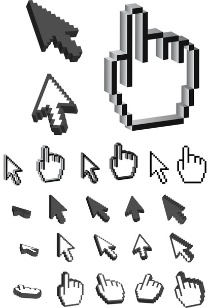 Ícones de pixel em 3D - ilustrações vetoriais
. - Vetor, Imagem