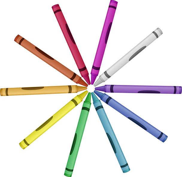 pastel boya tekerleği renk - vektör çizim - Vektör, Görsel