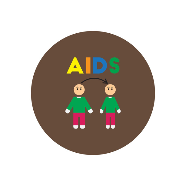 Vector icon  on  circle various symptoms of AIDS on the human - Vector, Image