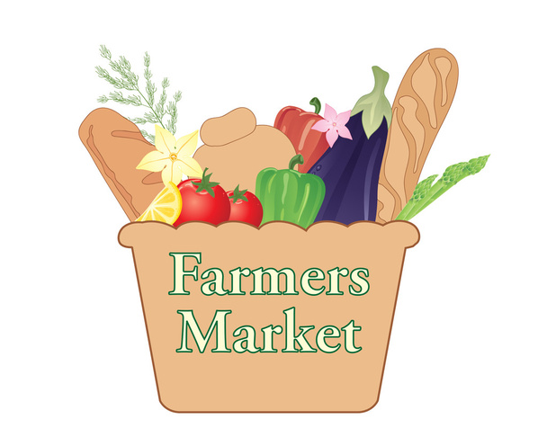 signo de mercado de los agricultores en blanco
 - Vector, Imagen