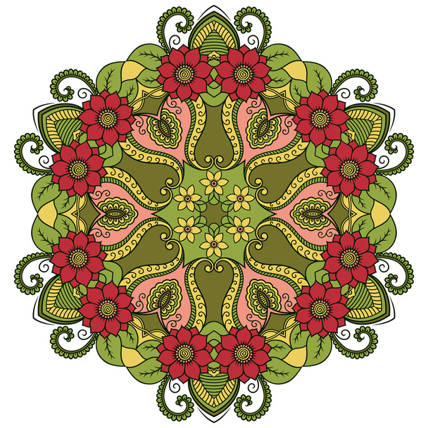 Vector image of colored mandalas in oriental style. - Vector, imagen