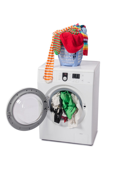 Waschmaschine isoliert auf weißem Hintergrund - Foto, Bild