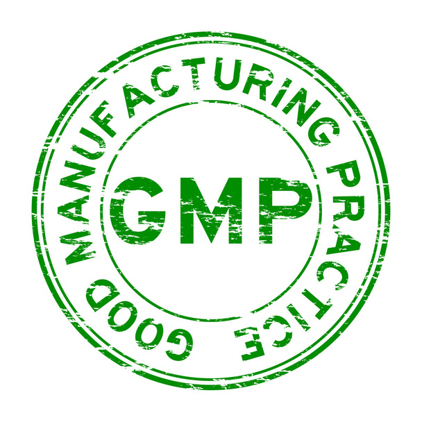 GMP verde grunge (boas práticas de fabricação) selo
 - Vetor, Imagem