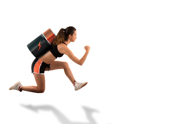 akkumulátort fut nő - Fotó, kép