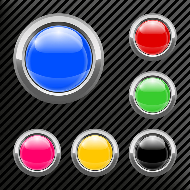 Set of brilliant colored web buttons - Vettoriali, immagini