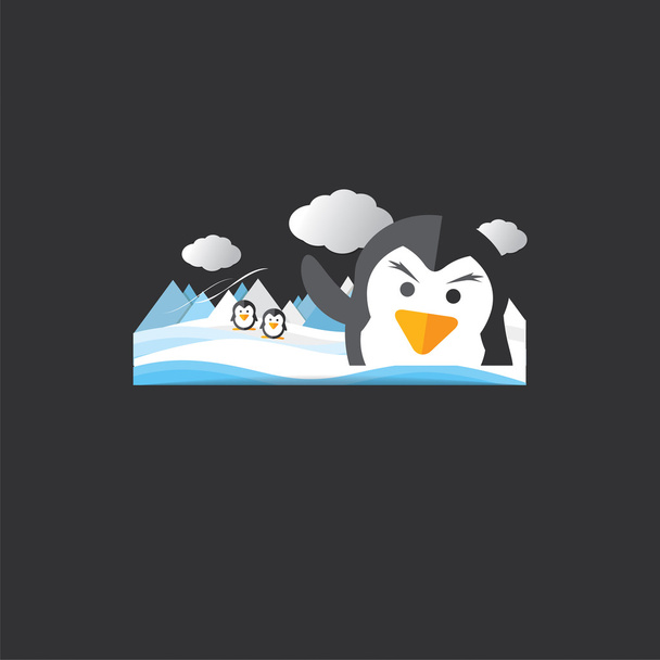 Cute Penguin Portrait Vector Illustration. - Vecteur, image