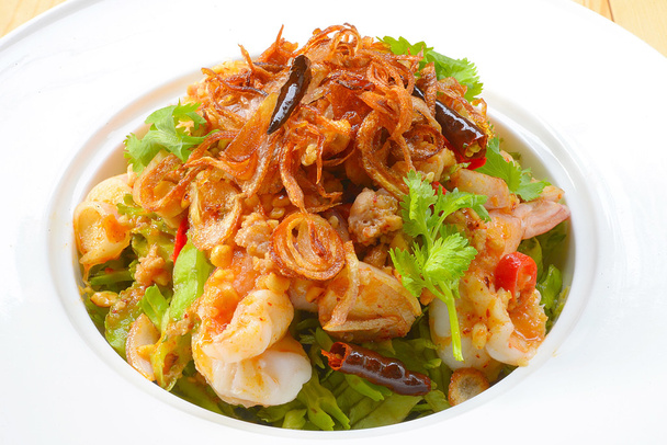 Siivet Bean Mausteinen Salaatti, Thai ruoka, Ihmiset Thaimaa nimeltään on Yum-Tua-Phuu
 - Valokuva, kuva