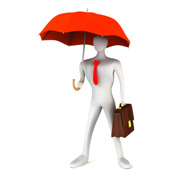 3d person with briefcase and umbrella - Foto, immagini