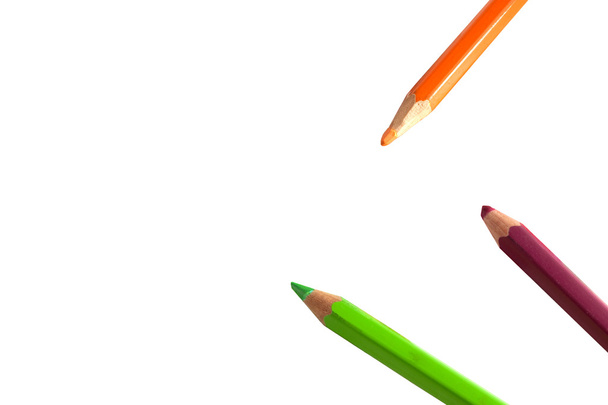 színes ceruzák elszigetelt fehér - Fotó, kép
