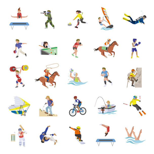 Sports II color vector icons - Vector, afbeelding