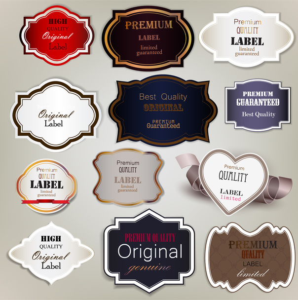 Set of Superior Quality and Satisfaction Guarantee Badges, Label - Wektor, obraz