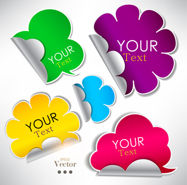 Colorful stickers and bubbles for speech - Vektor, obrázek