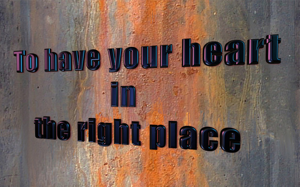 Para tener tu corazón en el lugar correcto 3D con texturas y colores
 - Foto, imagen
