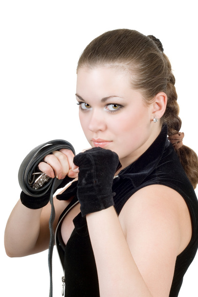Pretty young angry woman throwing a punc - Фото, зображення