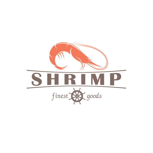 Shrimp Vector Emblem - Vektor, Bild