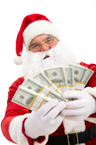Santa with dollars - Foto, imagen