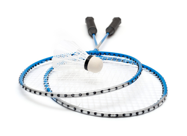 badminton raquete em um fundo branco
 - Foto, Imagem