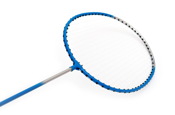 Beyaz bir arka planda Badminton Raket - Fotoğraf, Görsel