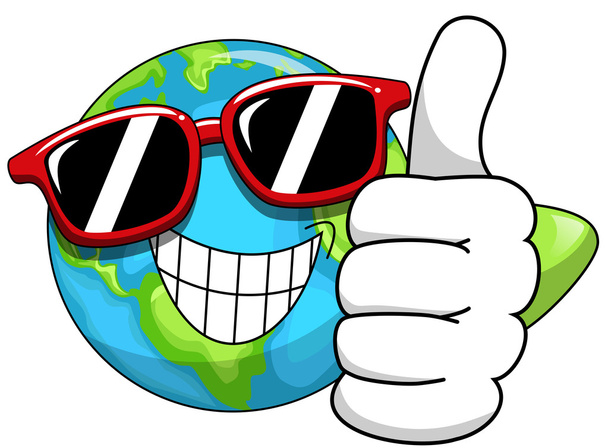 Cool Cartoon Earth sunglasses - Vector, Image