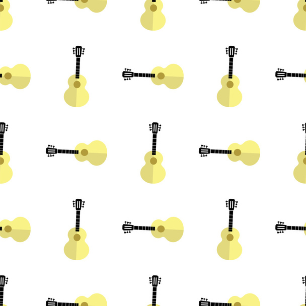 Guitar Silhouette Seamless Background - Vector, Image