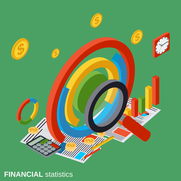 Financial statistics, business analytics vector concept - Vettoriali, immagini