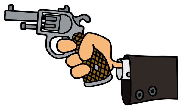 Pistola engraçada em uma mão
 - Vetor, Imagem