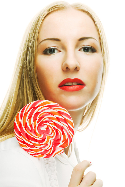 woman holding lollypop - Photo, Image