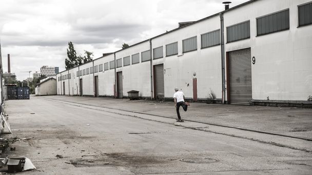 skateboarding industrial areas - Photo, image