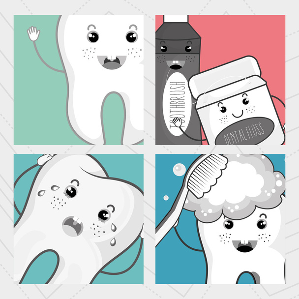 Tooth ecset elszigetelt ikon tervezés - Vektor, kép
