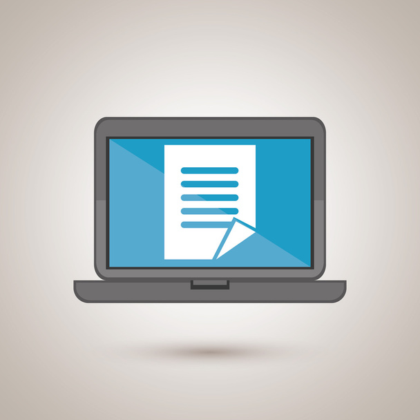 laptop papers isolated icon design - Vector, imagen