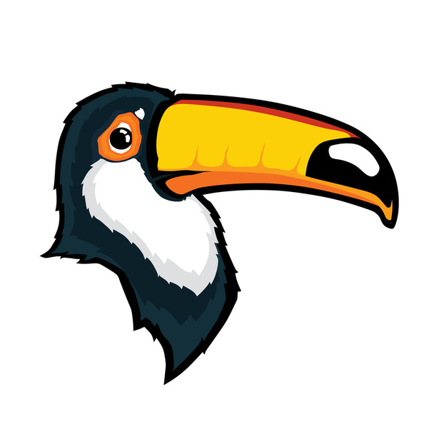 Toucan kuş baş maskotu - Vektör, Görsel