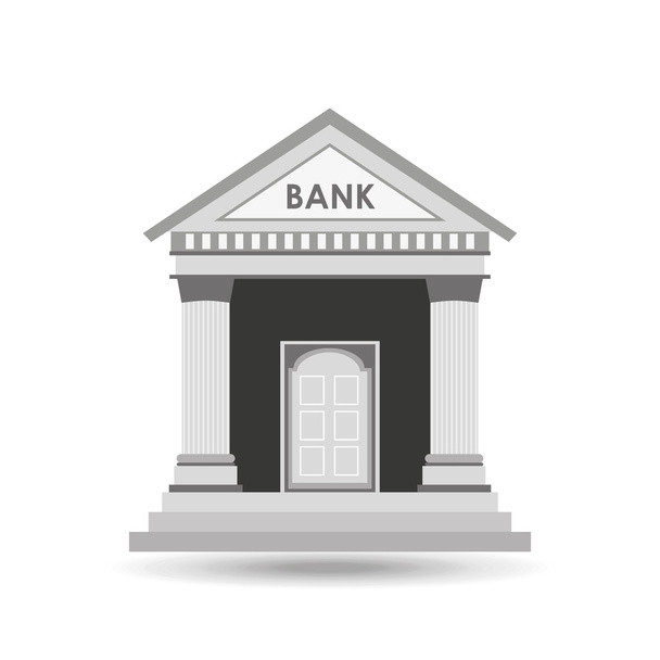 pictogram bankgebouw - Vector, afbeelding