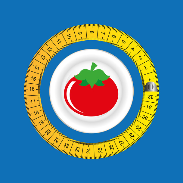 plate and tape measure - Vector, Image