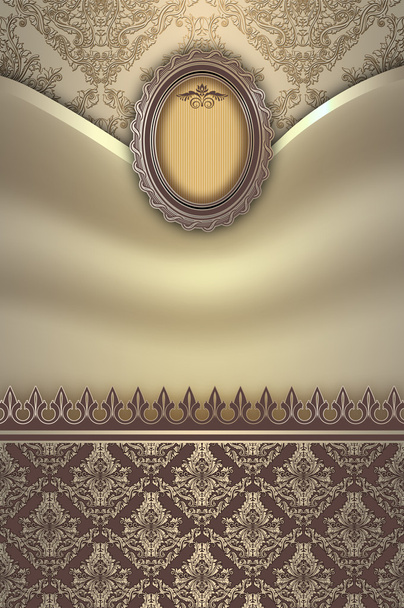Decorative vintage background with border and frame. - Foto, Imagen