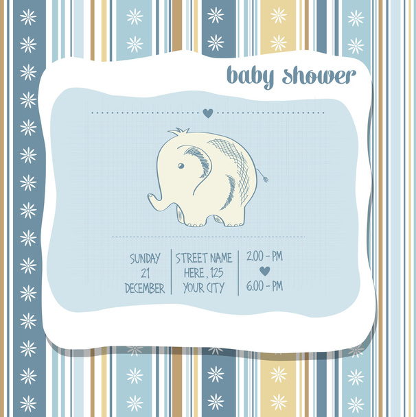 bebê menino chuveiro cartão - Vetor, Imagem