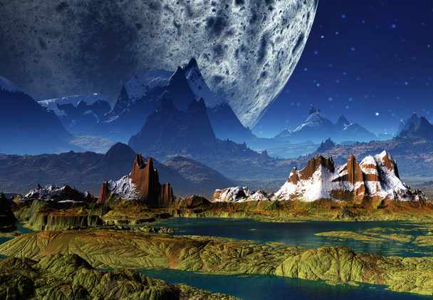 Alien Planet - Fantasy Landscape - Photo, Image